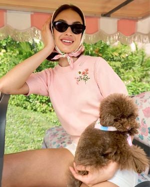 Draper James Spring Sweater In Pink Salt - Green