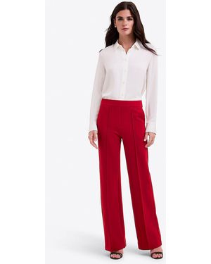 Draper James Flare Pants In Ponte - Red