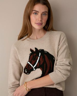 Draper James Horse Sweater - Brown