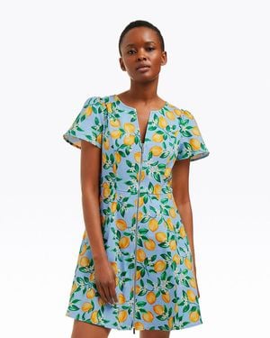 Draper James Mae Love Circle Dress In Lemon Blossom - Green