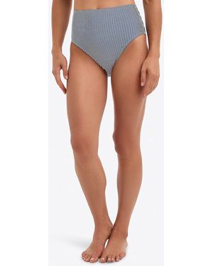 Draper James Seersucker High Waist Bottom - Blue