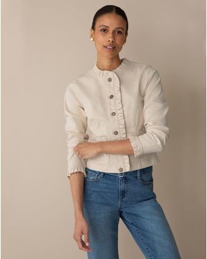 Draper James Ruffle Jacket In Ecru - Natural