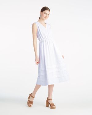 Draper James Rowan Midi Dress In Seersucker - White