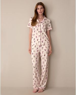 Draper James Linda Short-sleeve Pajama Set In Cowboy Print - Natural