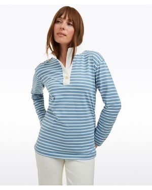 Draper James Gillian Long Sleeve Top In Blue Mariner Stripe