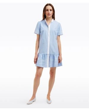 Draper James Molly Mini Dress In Oxford Shirting - Blue