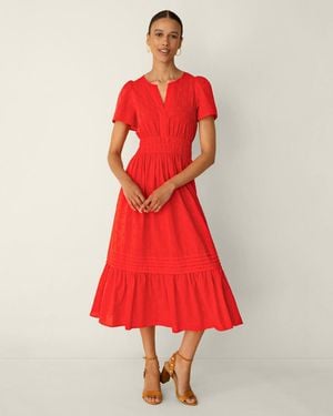 Draper James Hollie Midi Dress In Embroidered Flower