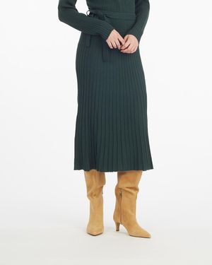 Draper James Luxe Pleated Maxi Skirt - Blue