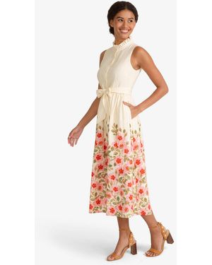 Draper James Aria Sleeveless Dress In Wild Rose - White