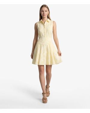 Draper James Brighton Mini Collared Dress In Striped Fil Coupe - Natural