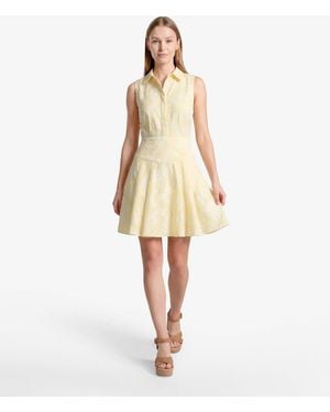 Draper James Brighton Mini Collared Dress In Striped Fil Coupe - Natural