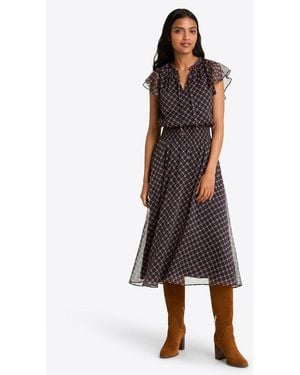 Draper James Tenille Dress In Crinkle Chiffon - Brown