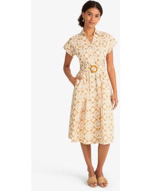 Draper James Skylar Belted Shirt Dress - Natural