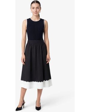 Draper James Midi Skirt In Black And White