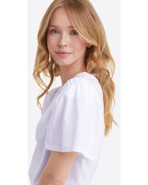 Draper James Short Sleeve Easy Knit Top In White