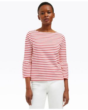 Draper James Corey Bell Sleeve Top In Red Mariner Stripe - Pink