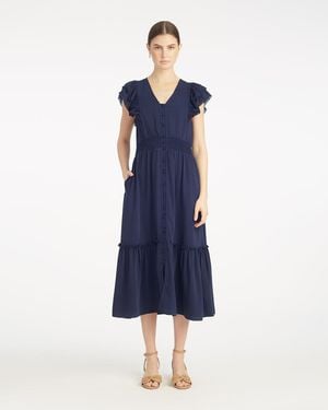Draper James Meg Midi Dress In Navy - Blue