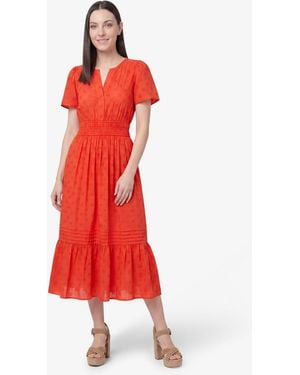 Draper James Hollie Midi Dress In Embroidered Flower