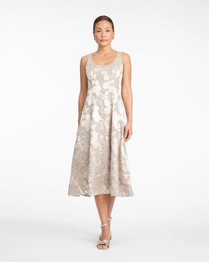 Draper James Delia Midi Dress In Jacquard - White