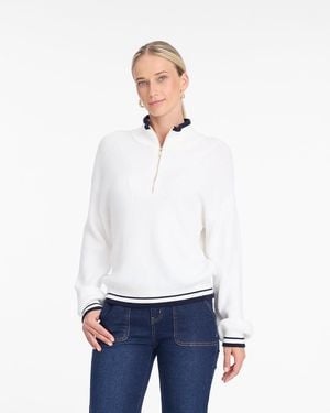 Draper James Quarterzip Sweater - White