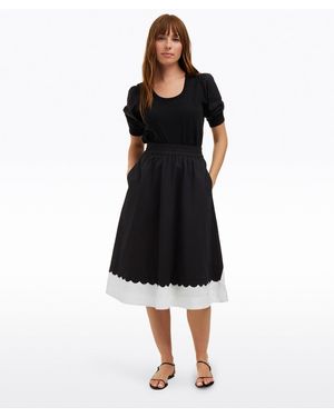 Draper James Midi Skirt In Black And White