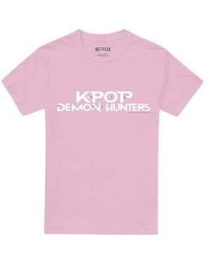 K-Pop Demon Hunters Adult Logo T-Shirt (Light) - Pink