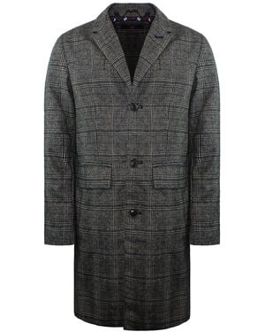 Ben Sherman Chequered Coat - Grey