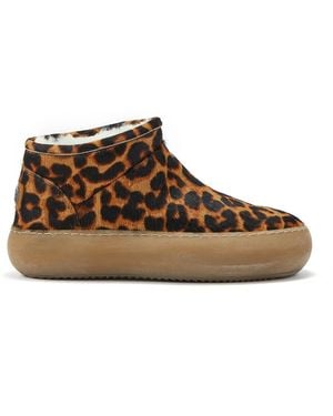Australia Luxe Piscis Leopard Ankle Boots - Brown
