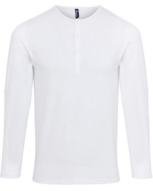 PREMIER Long John Roll Sleeve T-Shirt - White