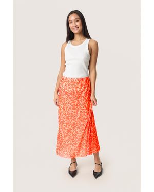 Soaked In Luxury Rok A-shape Tangerine Tango Leaf - Rood