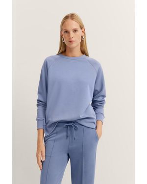 Bugatti Damen Sweater Met Zijritsen - Blauw