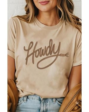 Azura Exchange Howdy Graphic Tee Casual Top - Natural