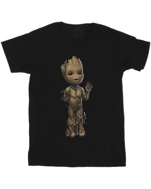 Marvel I Am Groot Wave Pose T-Shirt Cotton - Black