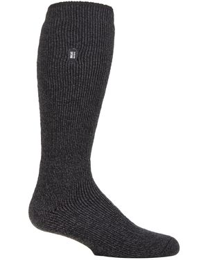 Heat Holders Long Leg Outdoor Merino Wool Thermal Socks With Reinforced Heel And Toe For Winter - Black