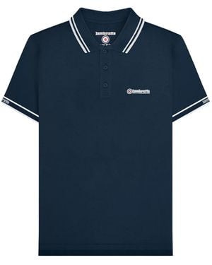 Lambretta Ss25 Branded Sleeve Polo Shirt Cotton - Blue