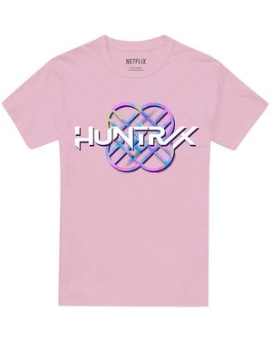 K-Pop Demon Hunters Adult Huntr/X Pastel Logo T-Shirt (Light) - Pink
