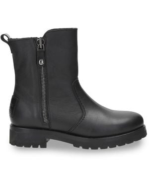 Panama Jack Fabi Igloo B1 Waterproof Leather Ankle Boots - Black