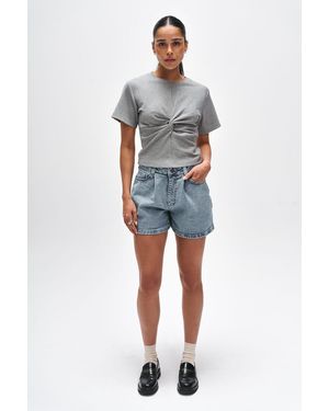 Bennu Grijze Denim Shorts - Blauw