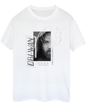 Star Wars Obi-Wan Kenobi Jedi Scifi Collage Katoenen Vriendje T-Shirt - Wit