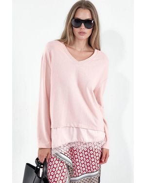 Busem V-Hals Gebreide Truien - Roze