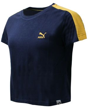 PUMA Classics Structured Tee T-Shirt Top 575065 49 A16C - Blue