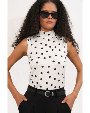 Bigdart Fitted Half Turtleneck Bodysuit - Black