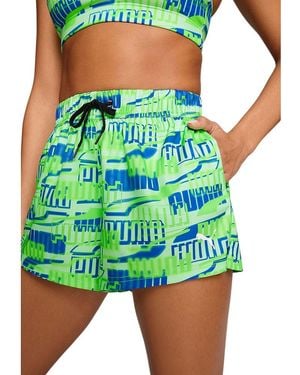 PUMA Geweven Zwemshorts Voor Met Herhalend Logo - Blauw