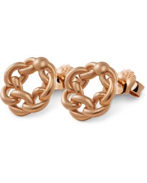 Orphelia 'Estelle' 925 Sterling Stud Earrings - Brown