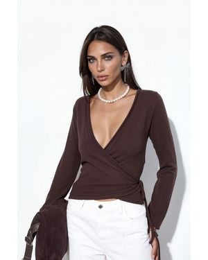 Busem Gestrikte Cardigan Met Ceintuur - Bruin