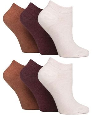 Gentle Grip 6 Pack Diabetic Trainer Socks For - Purple