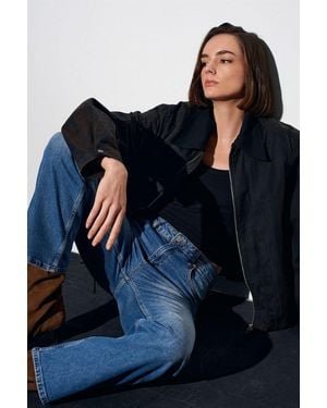 Dilvin High-Waist Wide-Leg Jeans - Blue