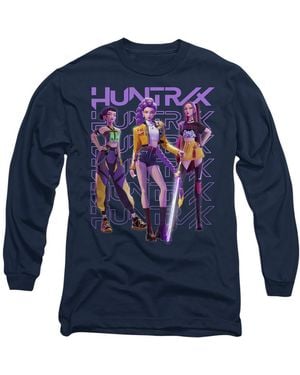 K-Pop Demon Hunters Adult Huntr/X Group Shot Long-Sleeved T-Shirt - Blue