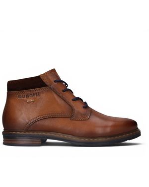 Bugatti Tan Leather Lace-Up Chukka Ankle Boots - Brown