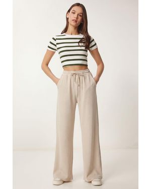 Happiness İstanbul Wide-Leg Modal Joggers - Natural